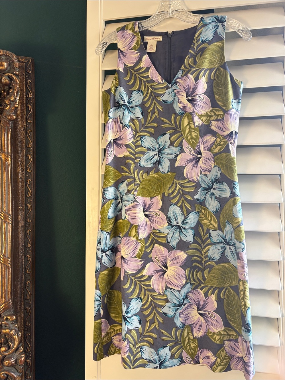 Tommy Bahama vintage Tropical Print Shift Silk & Wool Dress, size 2